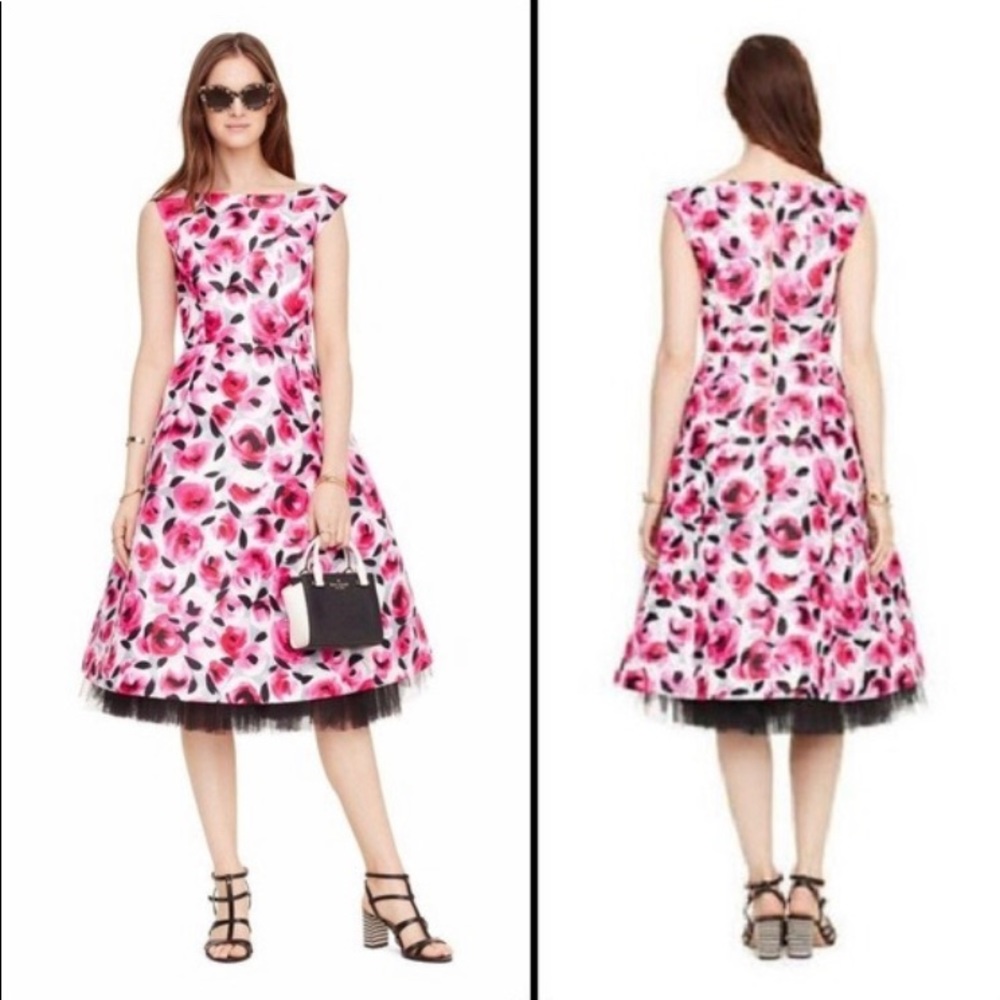 Kate Spade Fit and Flare Rosebud Dress Size 4